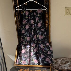 LIKELY Black Dress with Pink & Mint Floral Accents